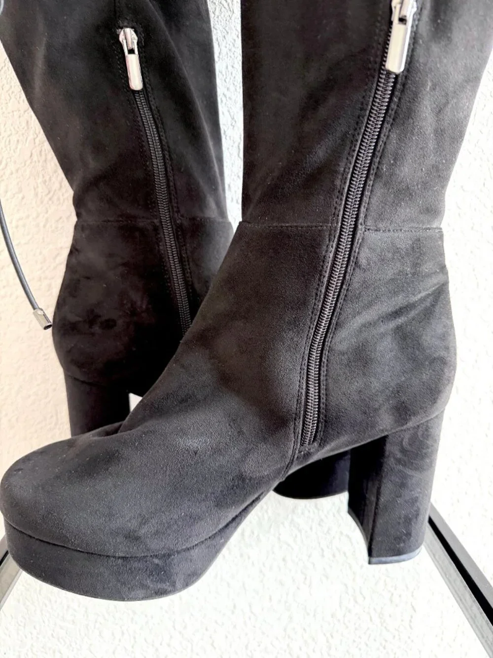 Torrid Black Faux Suede Over the Knee Heel Boot - Size 11WW